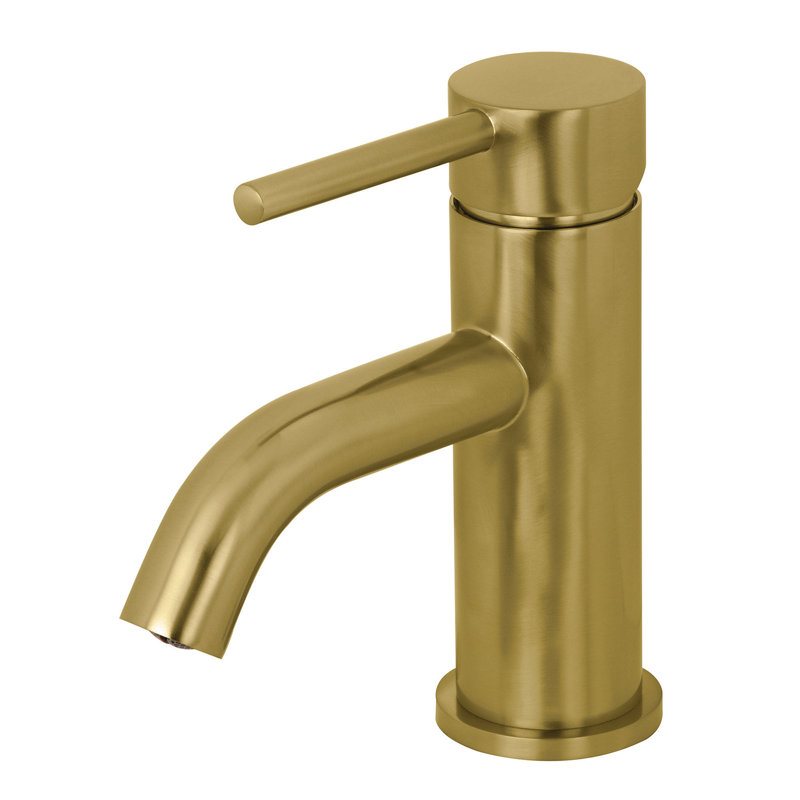 Kingston Brass Concord Single-Handle 1-Hole Deck Mount Bathroom Faucet with Push Pop-Up, Brushed Brass