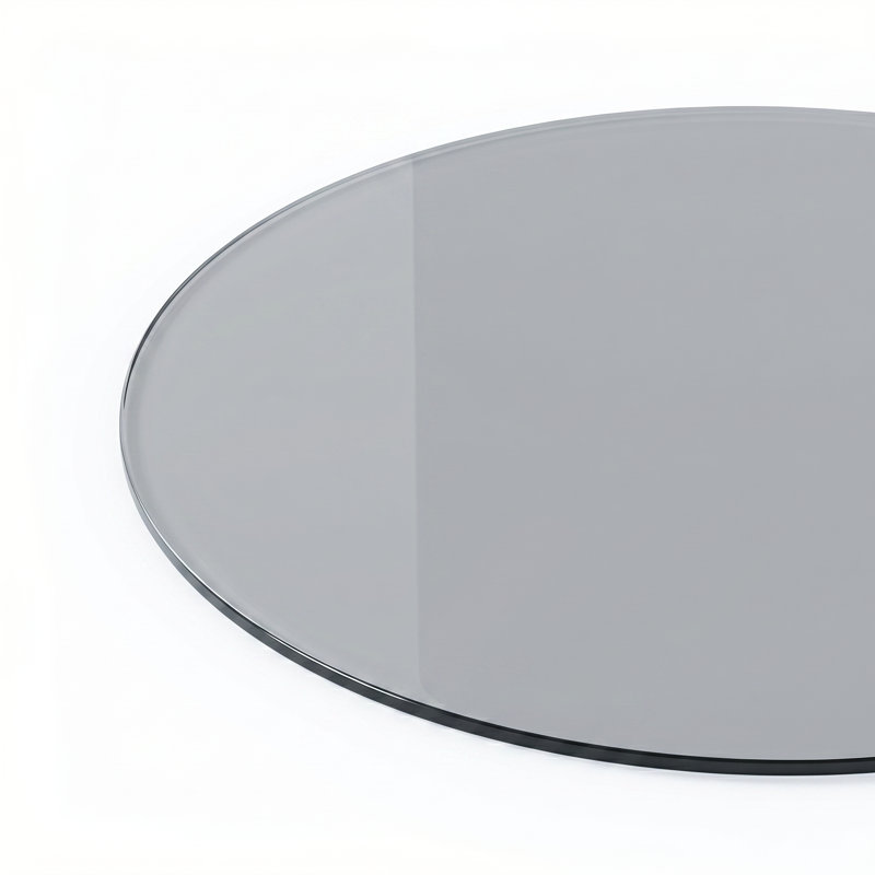 Petite table basse ronde en verre trempé