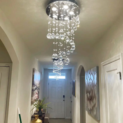 Murrin 5 - Light Unique Geometric Chandelier with Crystal Accents