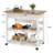 Kitchen Island Cart On Wheels, 40 Inches Width Kitchen Shelf With Power Strip, 3 Tiers Rolling Utility Cart With Solid Wood Top And Drawer