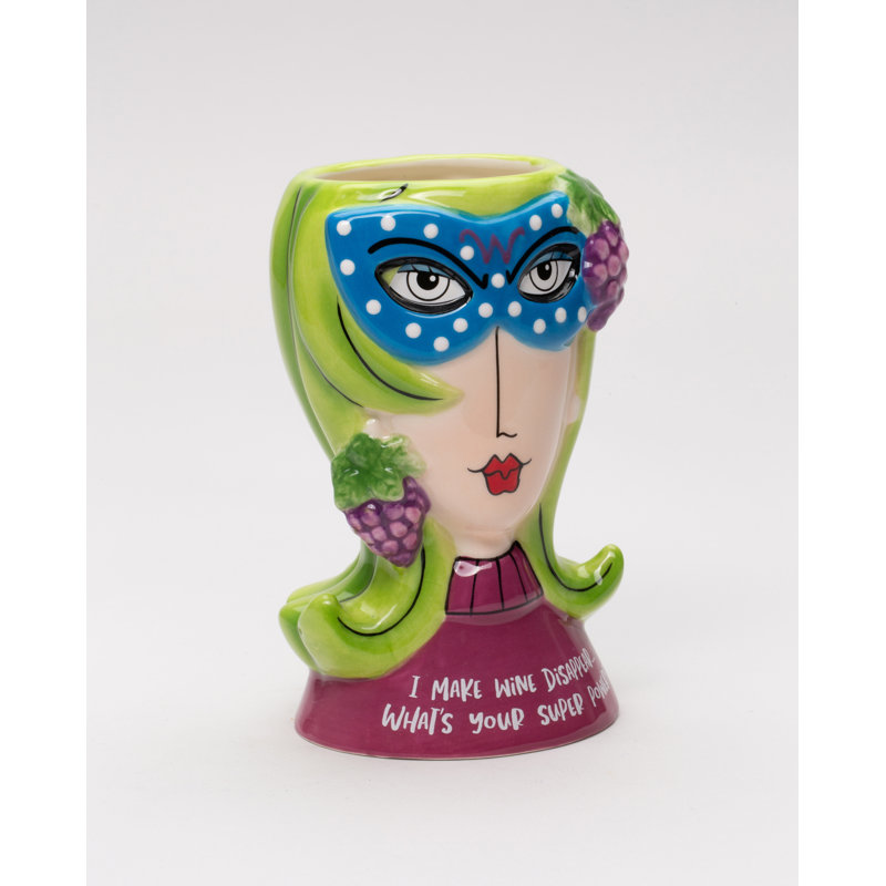 Dollymama's Makeup Brush Holder - Green Hair Lady