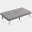 Structure en bois, pieds en acier inoxydable, futon, canapé gris