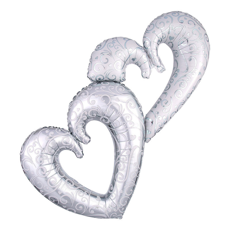 Fun Express Interlocking Hearts 36" x 53" Mylar Balloon