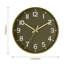 Horloge murale silencieuse vert olive et or 11,8 po