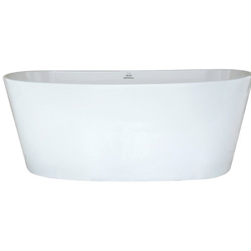 Newbury 62'' x 28'' Soaking Solid Surface Bathtub, Glossy White, Polished Brass