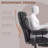 Massage Executive Office Chair With 6 Vibration Points, 400lbs Heated Big And Tall Office Chair With Foot Rest And Lumbar Support, Microfiber Reclining Computer Desk Chair, Black-951781341