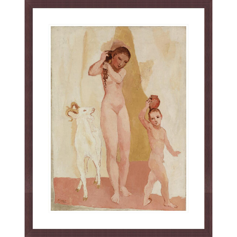 «Girl with a Goat» par Pablo Picasso, impression giclée sur cadre, H 29,5 po x l 23,36 po