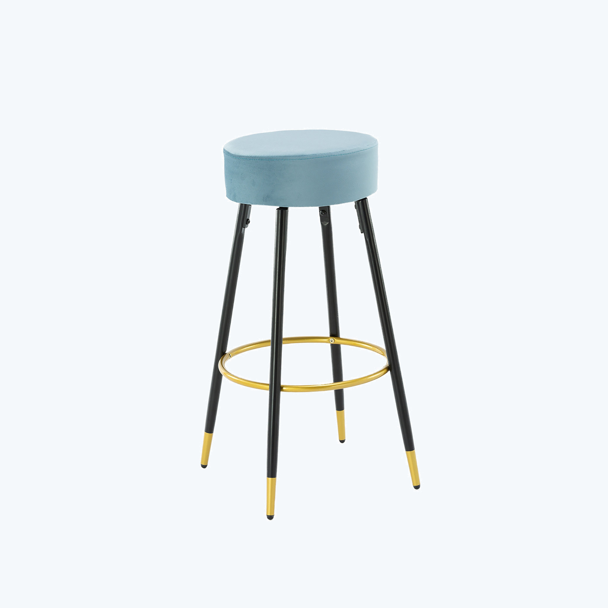 House On Tree Counter Height Bar Stools Set of 2, Velvet Kitchen Stools