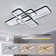  90Cm 3-Light Dimmable LED Flush Ceiling Light With Remote