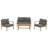 4 Piece Solid Wood Sofa Seating Group With Cushions-398251391