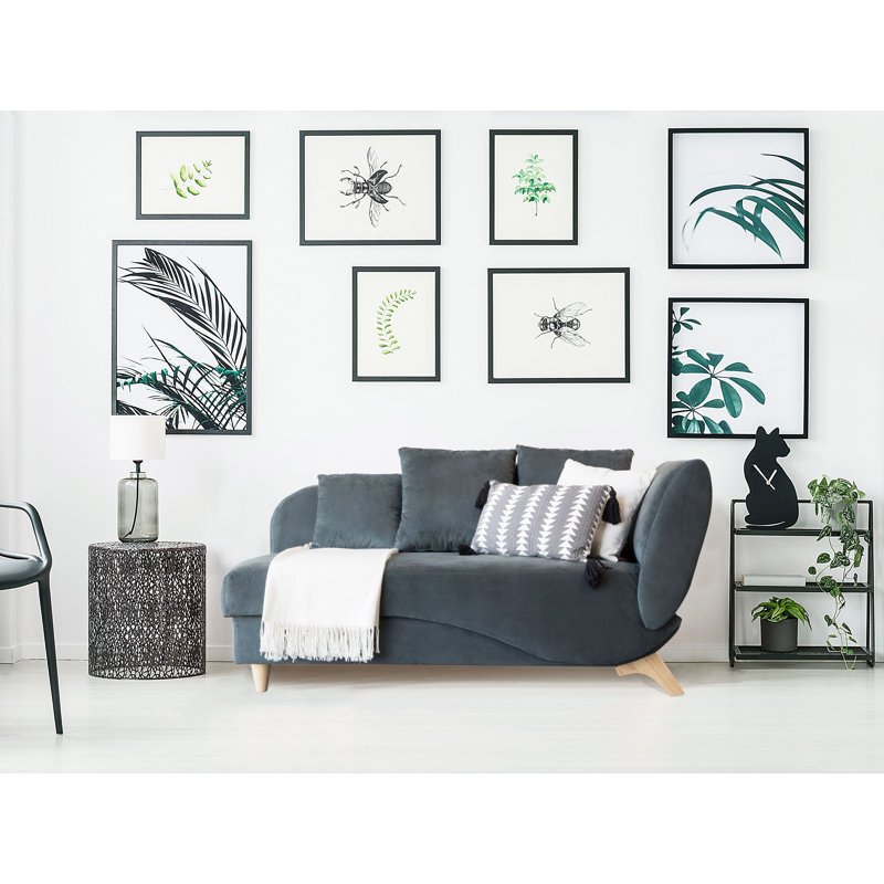 Chaz Upholstered Chaise Lounge, Dark Grey