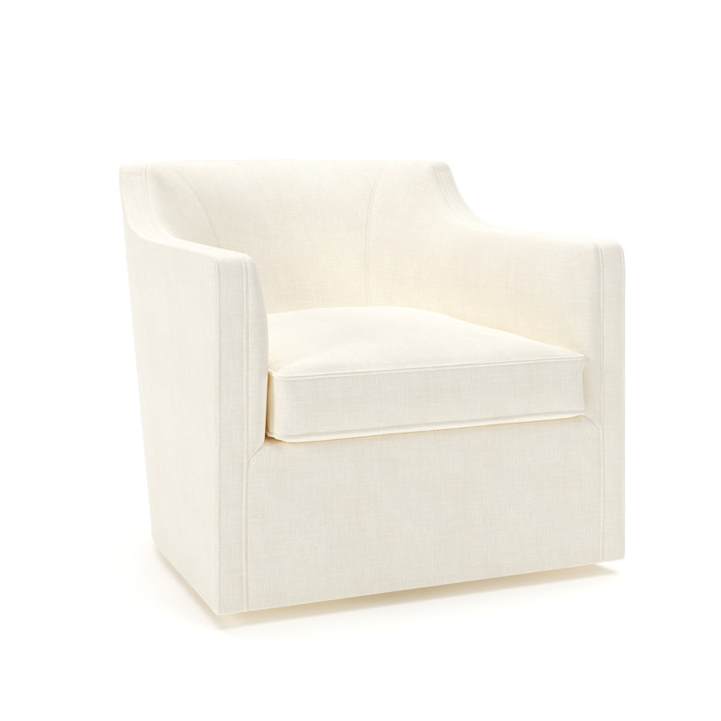 Fauteuil pivotant rembourré Marietta, Natté perle Conversation
