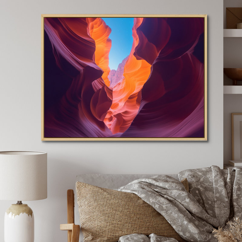 «Upper Antelope Canyon I», reproduction sur toile, H 30 po x l 40 po x P 1,5 po, Cadre naturel flottant