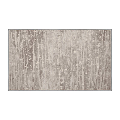 Tapis gris soyeux et moelleux