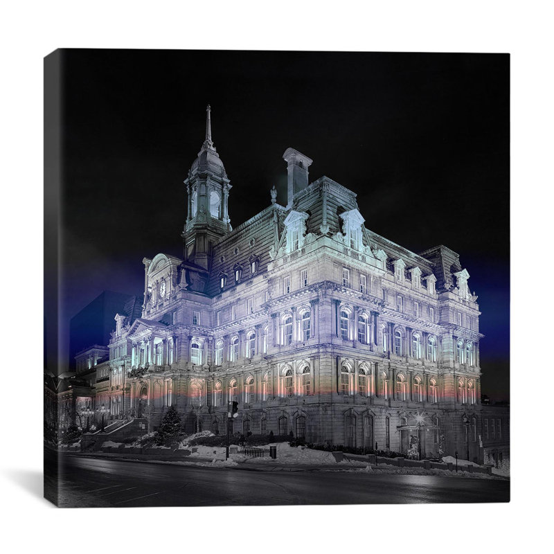 "canada montréal city hall 4" , reproduction de photo sur toile, H 18 po x l 18 po x P 0,75 po