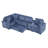 Convertible L-Shaped Sofa Bed with Console and Storage-2062498518