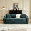 Canapé inclinable incurvé convertible, canapé-lit 2 en 1 escamotable, avec base escamotable et siège profond, comprend deux coussins, fauteuil inclinable en chenille deux places-129028374