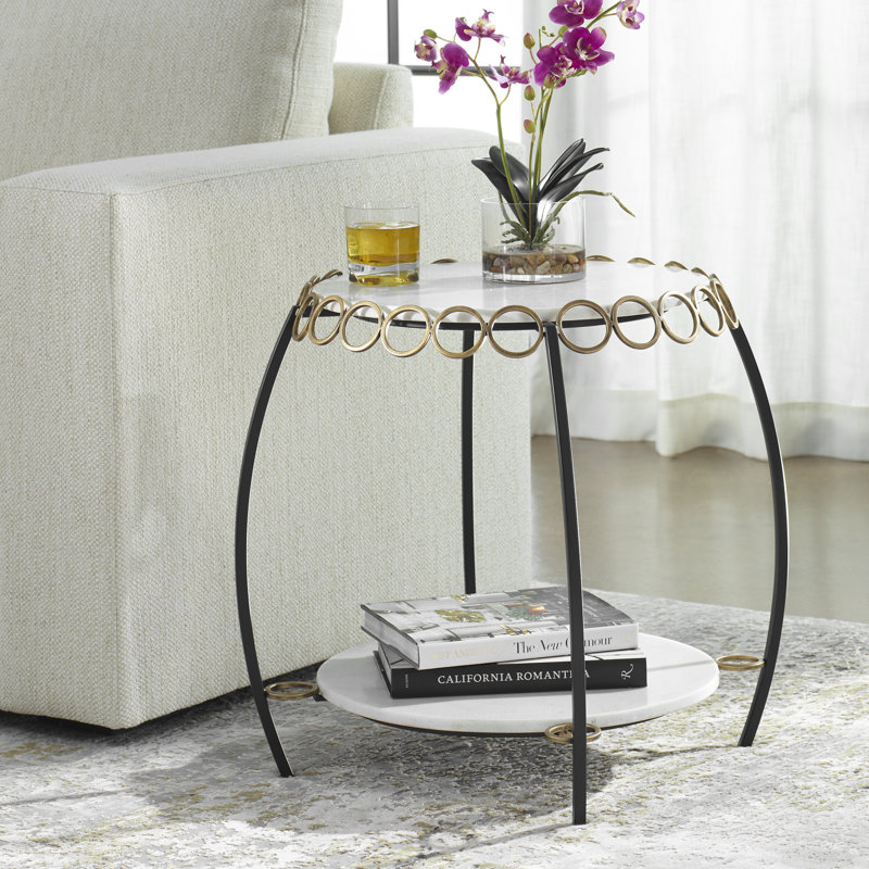 Chainlink Marble End Table
