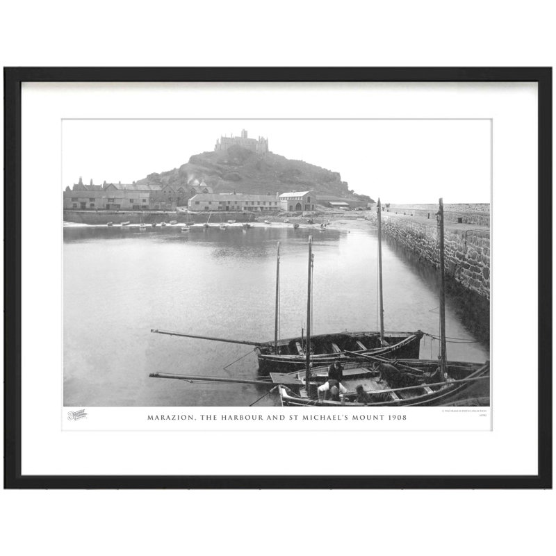 Marazion, The Harbour And St Michaels Mount 1908 - Single Picture Frame Print, 60cm H x 80cm W x 2.3cm D