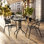 Table ronde en métal et verre 23,75 po avec 2 chaises empilables