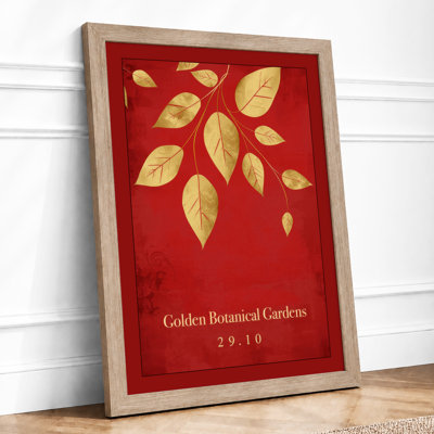 Golden Arrangement Botanical - Framed Print