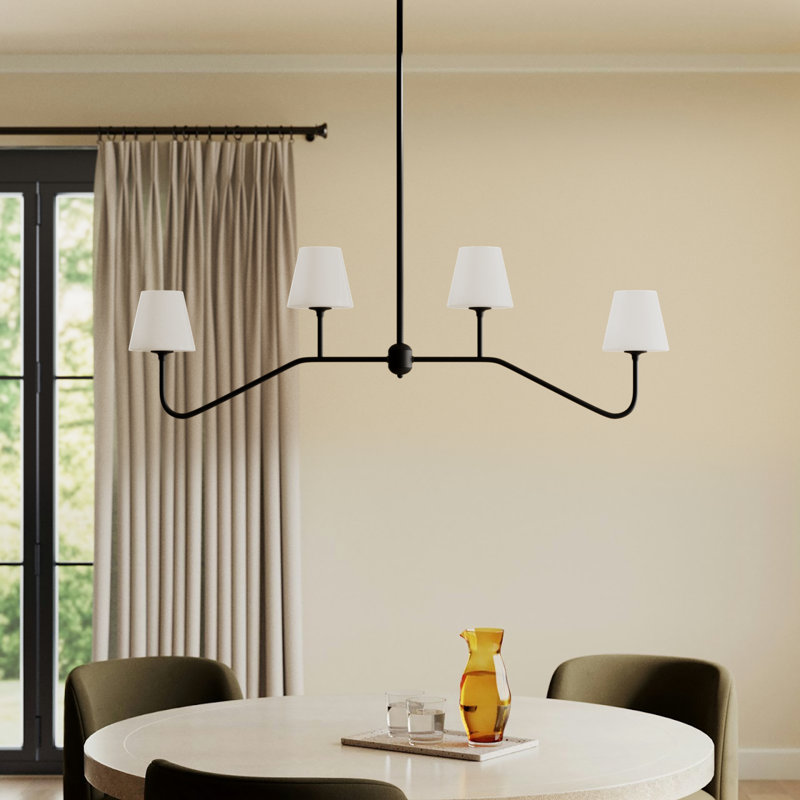 Lane 4 - Light Shaded Geometric Chandelier, Black