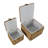 Rattan Handmade Woven Rattan Decorative Brown Box with Bronze Latches Set-1500875525