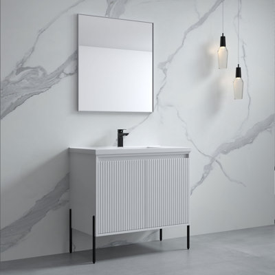 35.9'' Single Bathroom Vanity with Ceramic Top