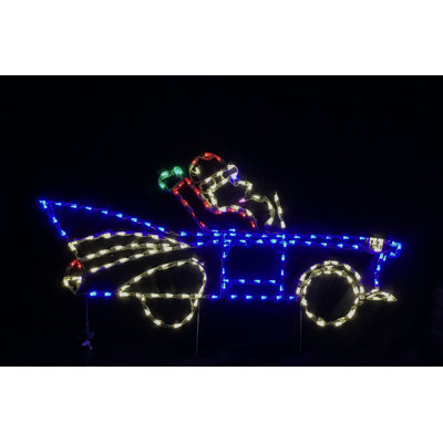 Santa Chevy Christmas Holiday Lighted Display