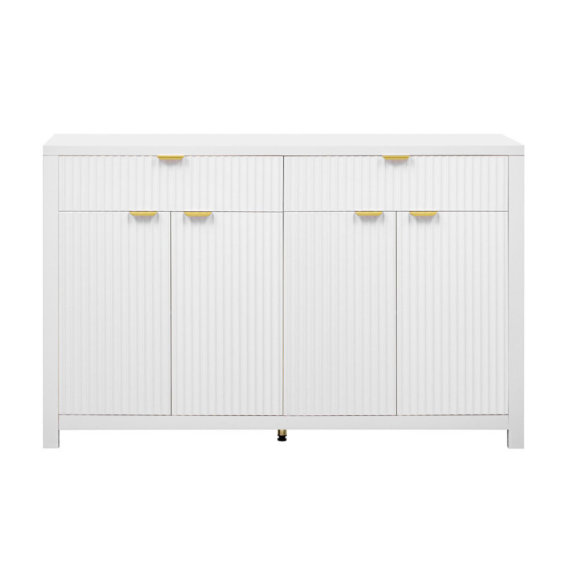 Buffet en bois Modern Wave, Blanc