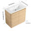 Meuble-lavabo autoportant de 36 po avec lavabo en céramique blanc, 2 armoires à fermeture douce, base en contreplaqué, rebords arrondis, fonctionnement silencieux, fermeture facile à assembler,