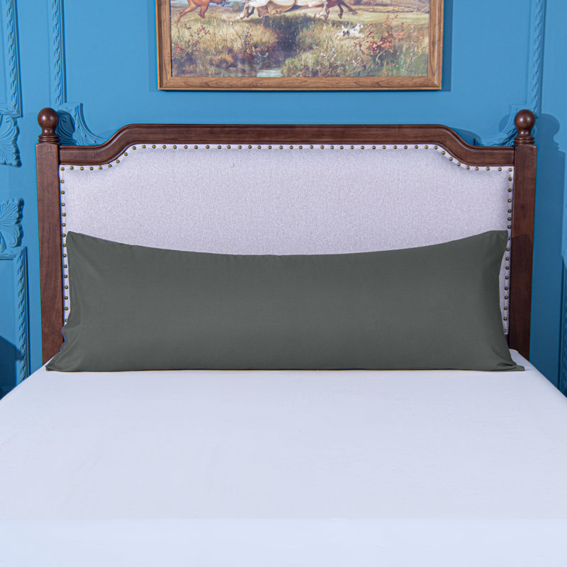 Luxe Microfiber Cover Body Pillow, Dark Gray