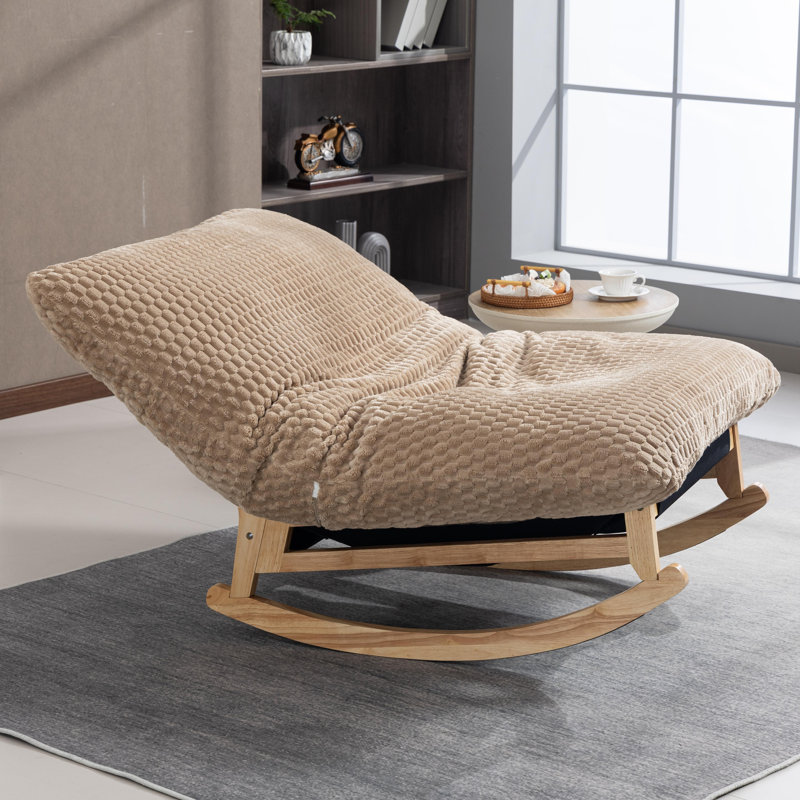 Fauteuil berçant adulte en velours côtelé, Kaki