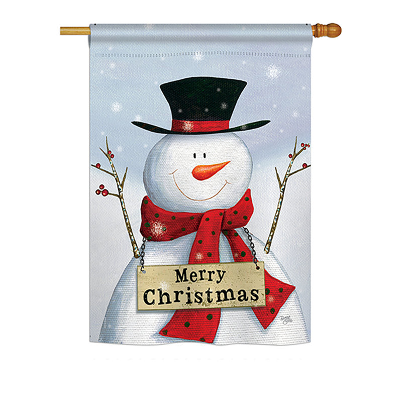 Drapeau de maison / jardin en polyester Joyful Snowman Impressions