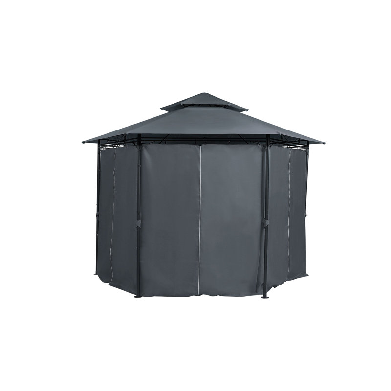 Wilamette 3m x 3m Steel Patio Gazebo, Grey