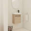 Meuble-lavabo mural flottant 16 po avec lavabo en céramique et porte d'armoire à fermeture en douceur, pour petite salle de bain