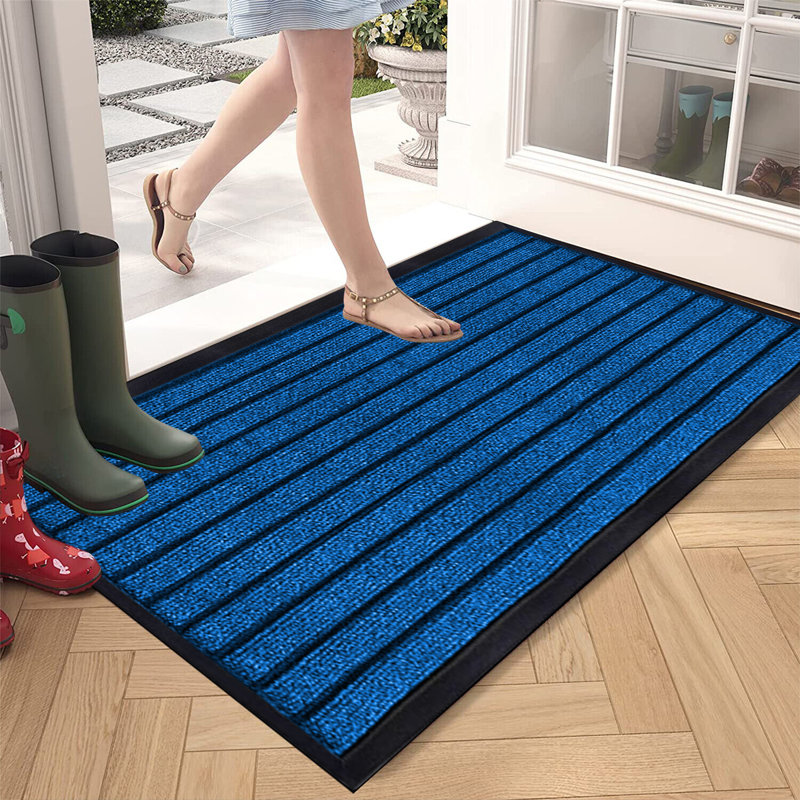 Mavra Non-Slip Indoor Outdoor Door Mat, 80 x 300, Blue