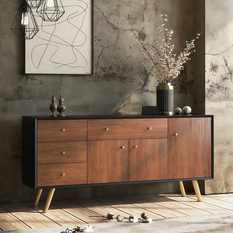 Buffet simple de style nordique moderne, H 31,5 po x l 70,8 po x P 15,7 po