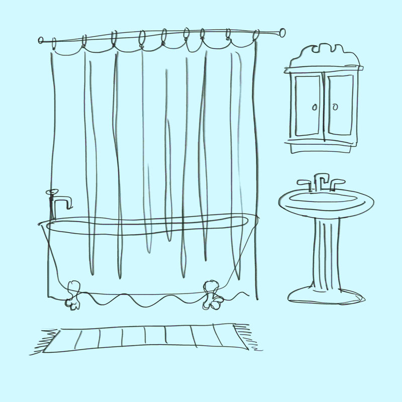 Baignoire simple, H 12 po x l 12 po