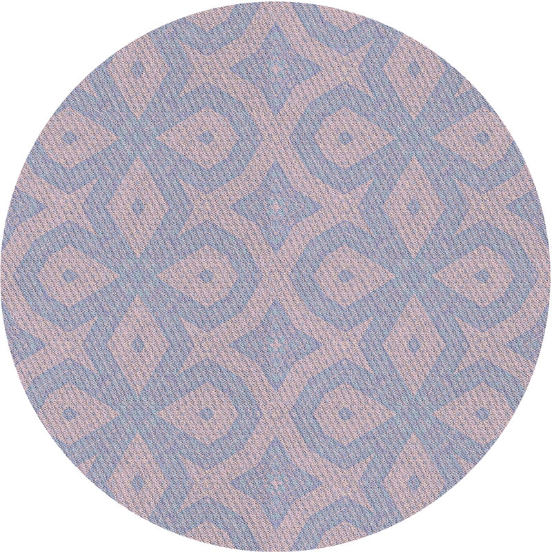 Tapis mauve à métier motorisée, Rond 7 pi