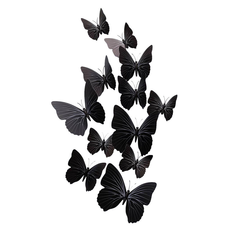 Adhésif décoratif mural décoratif noir artificiel Butterfies pour la décoration intérieure