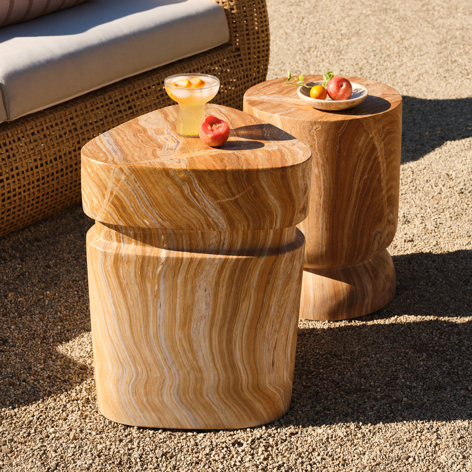 Zofia 16" Patio Side Table, Sandstone