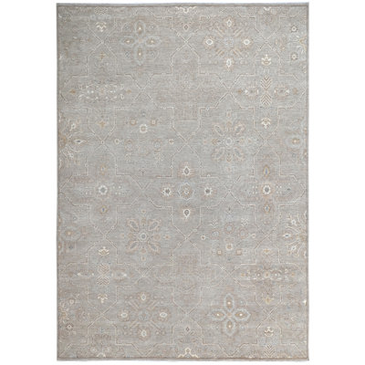Tapis argent noué à la main de haute qualité