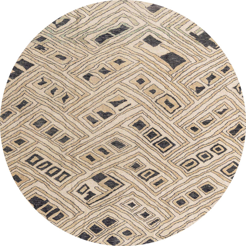 Tapis abstrait moderne 4749, Rond 6 pi