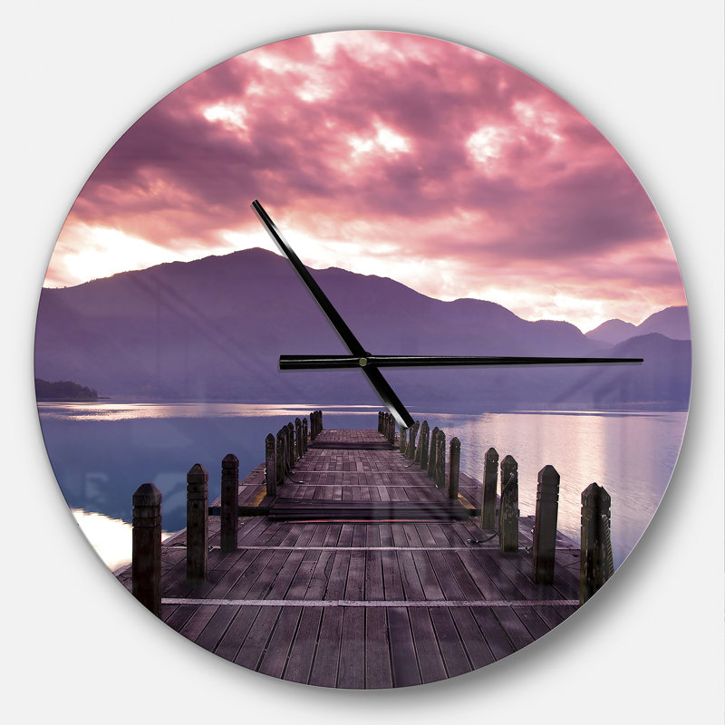 Beautiful Spring Sea at Morning - Horloge murale moderne, Moyen