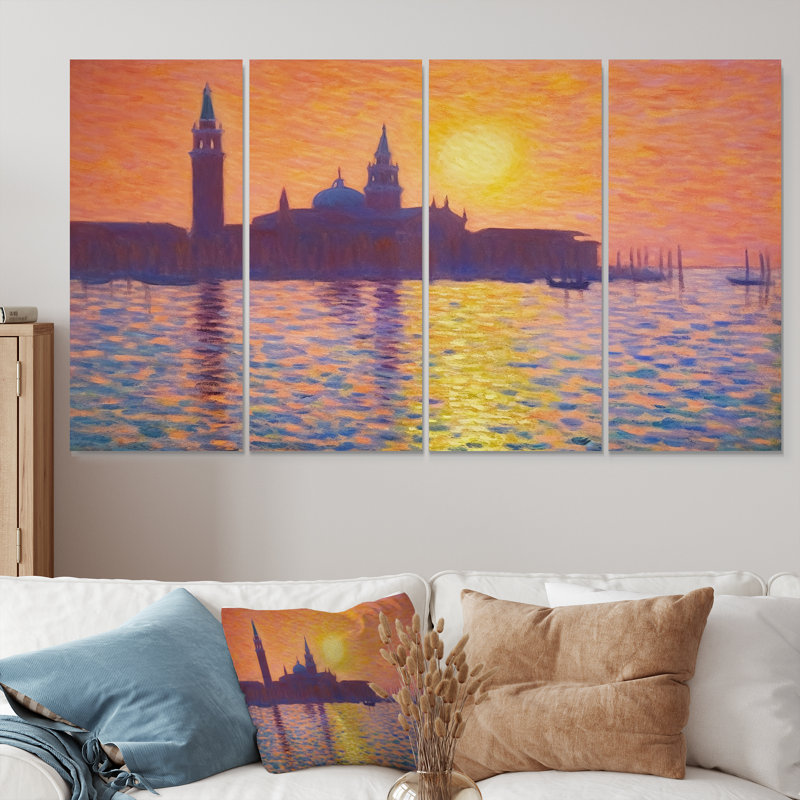 «Sayles - Venice Wall Art For Living Room», 4 pièces, H 28 po x l 48 po