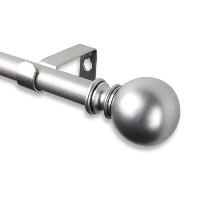 Desjardins Adjustable Single Curtain Rod, 28" - 48" L, Satin Nickel