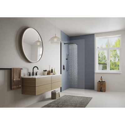 Système de pomme de douche murale à effet pluie avec robinet 10 po