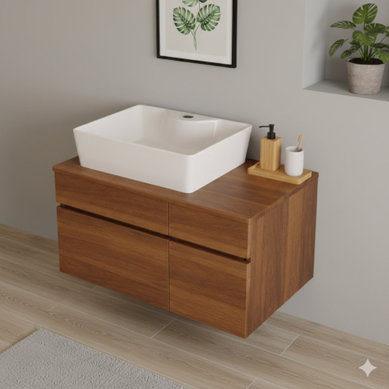 Meuble-lavabo simple mural 31,5 po avec lavabo