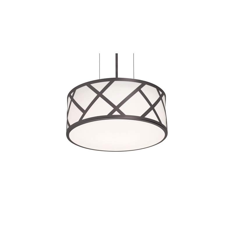 - Light White Drum Pendant, 42.75" H x 12.625" W x 12.625"D